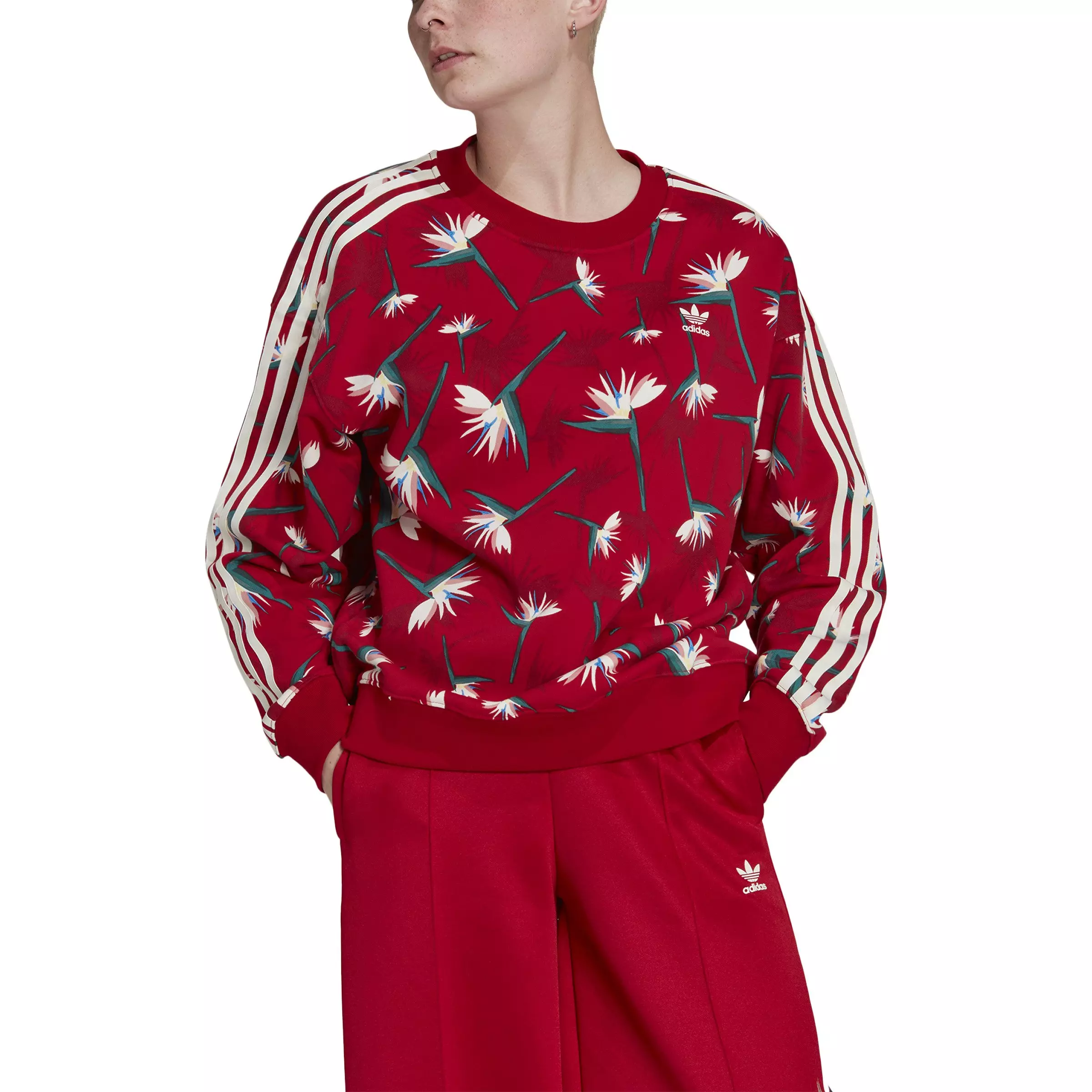 adidas x Thebe Magugu Women's All Over Print Crew-Red - Hibbett 